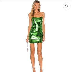 Superdown Nellie Strapless Mini Dress in Green XS